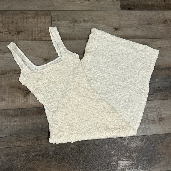 Mara Hoffman Sloan popcorn tencel modal midi dress in cream - Picture 3 of 8